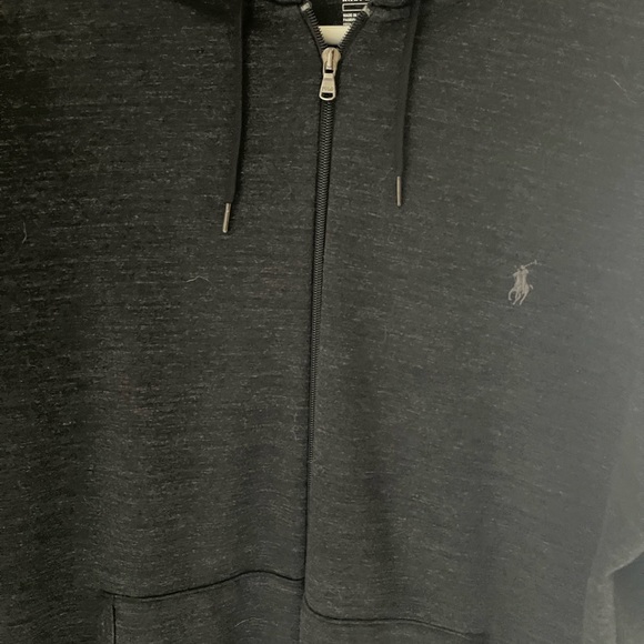 Like New Polo Ralph Lauren Performance Dark Grey Zip Up Hoodie - Picture 2 of 4